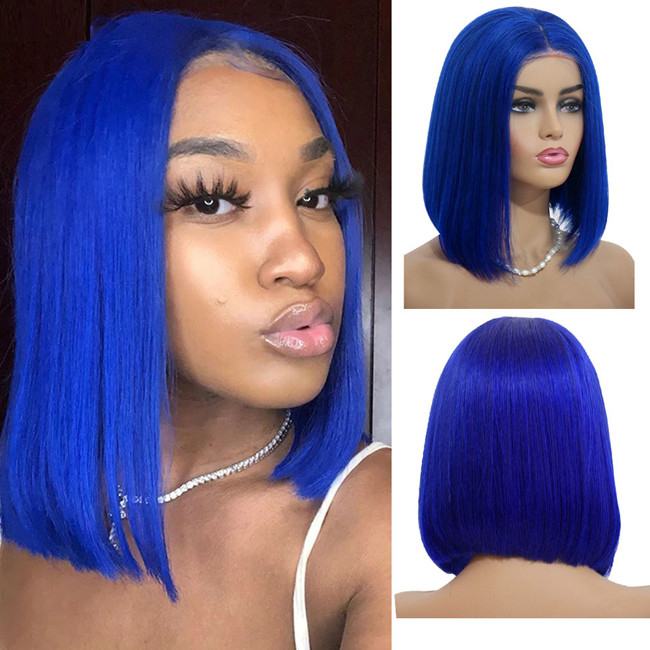 Customized Color Bob Wig Human Brazilian Hair Wigs Lace Front Wig