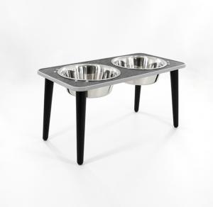 China Collapsible Double Dog Bowl Elevated Adjustable Raised Stainless Steel on sale