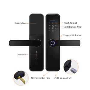 China Tuya Wifi Fingerprint Smart Door Lock Waterproof App Remote Control Lock on sale