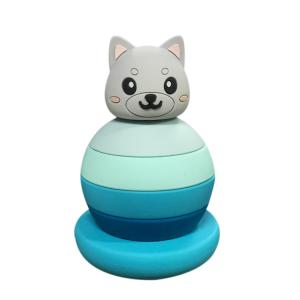 China Animals Silicone Stacking Tower Educational Building Blocks Toys For 3 Year Olds on sale