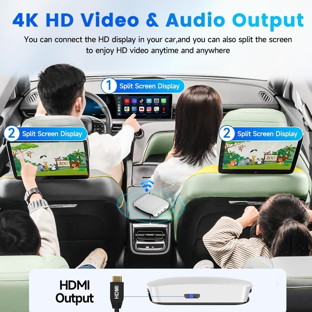Wireless Adapter Carplay And Andriod Auto To Youtube Netflix Magicbox For Android 13 Car Play TBox UHD Android Auto Box SDM660 4G 64Gb