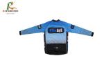 Blue Long Sleeves Printed Cycling Jerseys Custom Mens Bib Shorts Sublimation