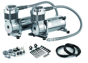 Wholesale Fast Inflation Silver Steel Dual Air Suspension Compressor for car 4.5 CFM 150PSI from china suppliers