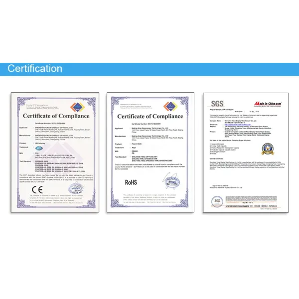 Company certifications and quality standards