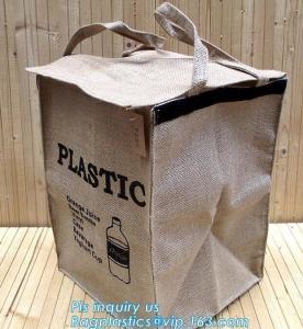 Wholesale Lightweight collapsible jute fabric storage bin basket,Jute multifunctional moisture-proof debris storage basket desktop from china suppliers