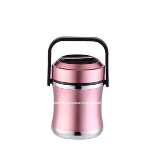 Wholesale Outdoor travel 1.6L lunch box metal students thermo stainless steel 3 layers takeaway food container with handle from china suppliers