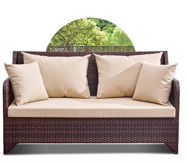 Single Rattan Garden Sofa Chair Waterproof Nordic Modern Terrace Combination
