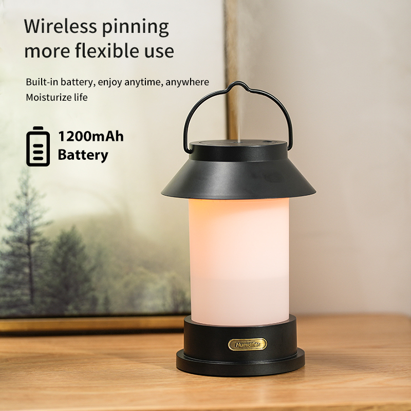400ml USB Wireless Creative Design Portable Camping Lantern Shape Diffuser Hanging Type Outdoor Cool Mist Humidifier