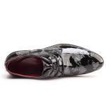 Business Patent Leather Mens Shoes , Brown Mens Dress Shoes With Golden Pattern