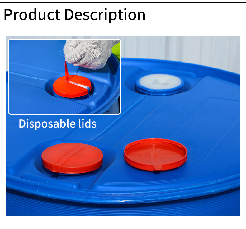 SIDUN Chemical Sealed HDPE 200L Plastic Drum 590*590mm