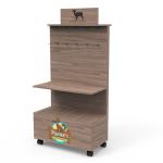Dog And Cat Products Cleaning Toy Wooden Half Tray Floor Display Shelf For Pet