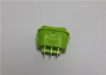 Oval Shaped Waterproof Mini Rocker Switch , Green Rocker Switch 10a 250v