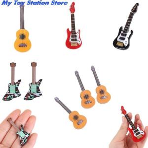 Wholesale 1:12 Dollhouse Miniature Music Electric Guitar For Kids Musical Toy House Decor from china suppliers
