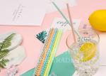 Wavy Pattern Striped Paper Straws BPA Free Compostable Graduation Paper Straws