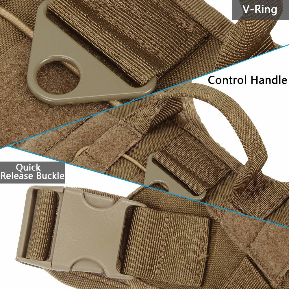 SGS 25cm Lightweight Dog Training Vest 1000D Nylon With Detachable Pouches