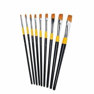 China Private Labeling Nylon Hair Acrylic Painting Brush angular Artist Painting Brush Set on sale