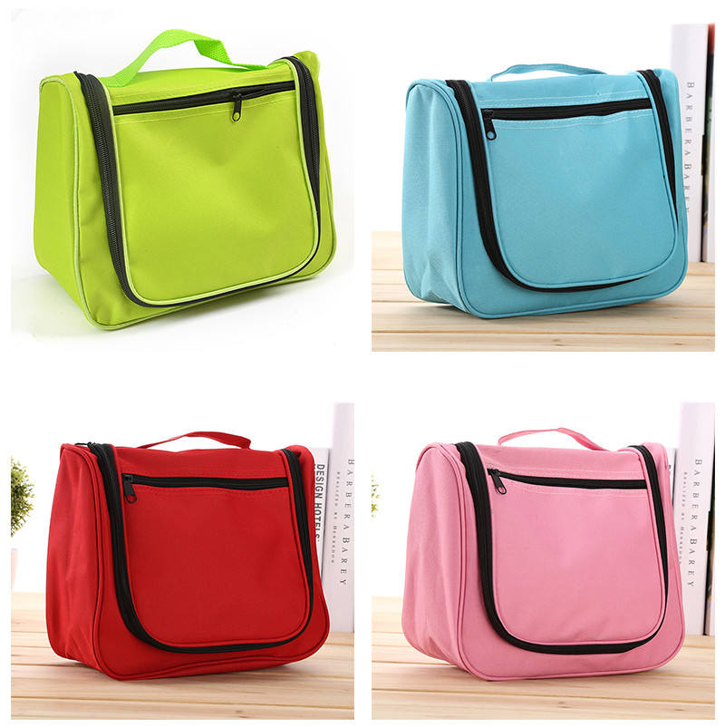 Large Capacity Polyester Travel Hanging Toiletry Bag With Plastic Hook