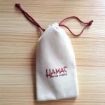White Velvet Small Drawstring Pouch , Power Jewelry Pouches With Logo