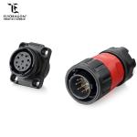 PBT Plastic 9 Pin DC 5A Circular Connector Waterproof Female Plug Male Socket