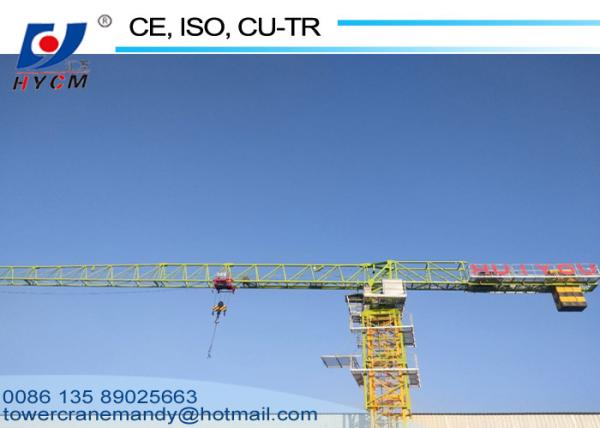 52m Jib Length Top Slewing Crane QTZ63(PT5210) Flat Top Tower Cranes 150m Tower