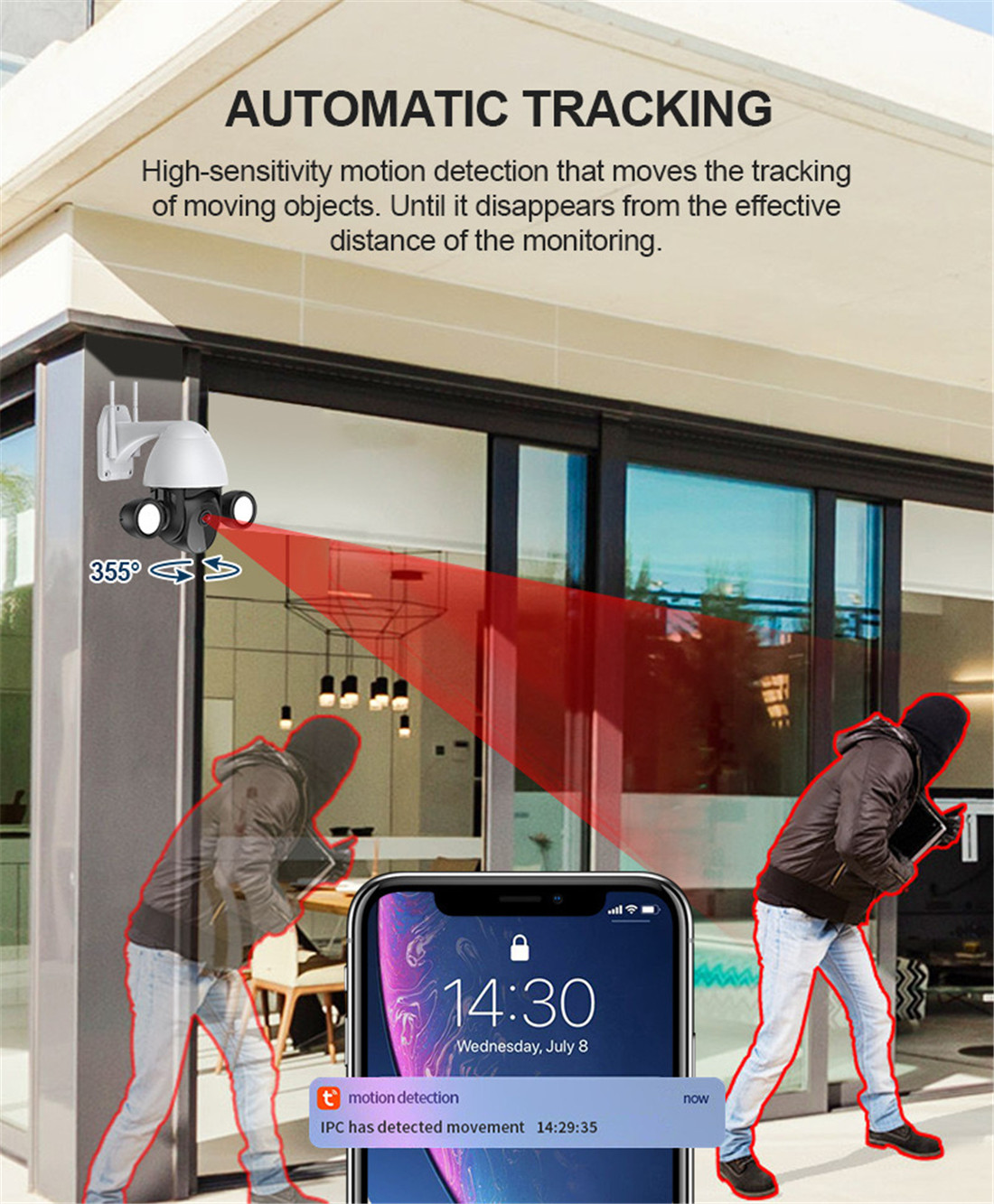 Unistone 2/3MP WIFI Floodlight Speed Dome with AI Human Detection(US-SDO2202FL)