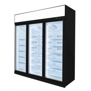 China Hypermarket Commercial 3 Glass Doors Standing Display Freezer for Food Frozen on sale