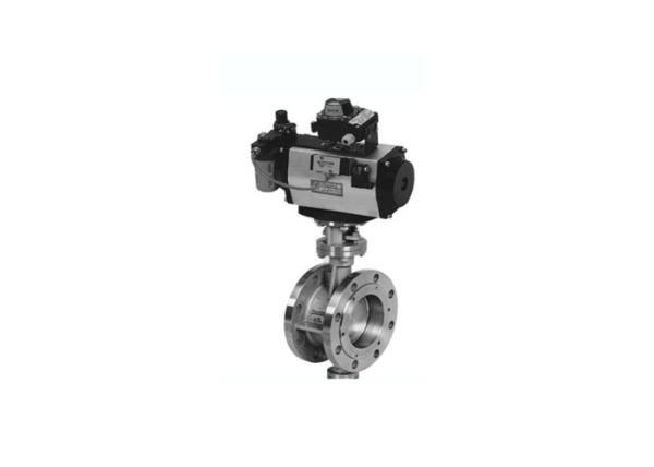 ANSI 150 Carbon Steel Pneumatic Actuated Butterfly Valve , Double Offset