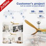 Remote Control Decorative 60 Inch Ceiling Fan Wood Design For Bedroom