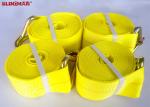 4 Inch 30 Foot Ratchet Tie Down Straps / Load Hugger Cargo Control Yellow For