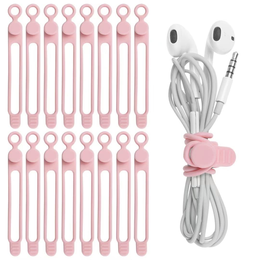 Silicone Cable Management Organizer Multipurpose Elastic Cord Organizer For Bundling And Fastening Cable Cords Wire Tie