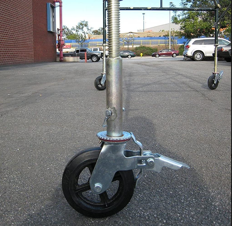 4 Pack Wheels 8 X 2 Inch With Dual Locking Break Rubber Swivel Wheel 360 Degrees Rolling Tower Heavy Duty Scaffolding Caster