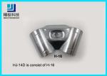 Oblique Double Chrome Pipe Connectors Clamp Clip Lean Tube For Floor Display