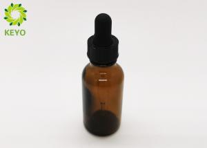Wholesale 1 OZ Amber Glass Essential Oil Bottles With Black Plastic Dropper Cap from china suppliers