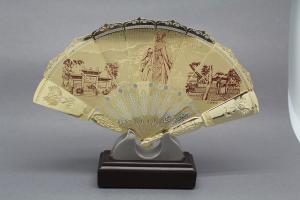 Wholesale Hand Held Ornament Metal Folding Fan , Handicrafts Oriental Folding Fan Silkscreen Printing from china suppliers