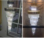 Large Top Long Crystal Led Chandeliers Hotel Hall Living Room luxury lights(WH