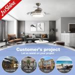 Suspender Length 6"/OEM 42 Inch Modern Retractable Led Ceiling Fan With Hidden