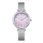 Alloy MOP Dial Steel Mesh Band Watch Women With Japan Quartz Movement