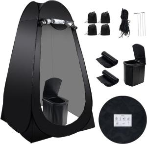 Wholesale 47.2*47.2*74.8Inch Black Silver Coated Polyester Pop Up Privacy Tent With UV Protection For Camping Beach Events from china suppliers