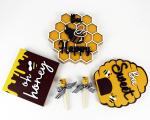 Honey Bee Blocks Beehive Mini Wood Block Signs Decoration