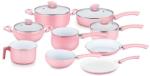High quality FDA SGS 9 PCS Aluminum pink heat-resistant outer ceramic coating