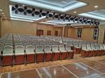 Modern Movie Theater Seating Fabric Arm Chair Grandstand With Plastic Cup Holder