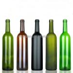 Surface Handling Hot stamping Clear Glass Red Wine Bottle with Cork