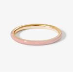 Pink Enamel 18K Gold Plated Rings Solid 925 Sterling Silver Stacking Rings