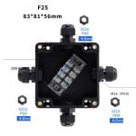 Black Outdoor Waterproof Cable Connector Junction Box With Terminals Electrical