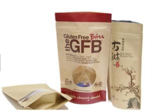 Wholesale Brown Paper Sealable Food Bags ISO 9001 Certification With Zipper On Top from china suppliers
