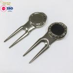 Fork Metal Golf Pitch Repair Tool , Stainless Steel Divot Tool Sublimation Blank