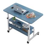 Desktop Color Black Wooden Grain Manual Elevating Desk for Home Office Workshop