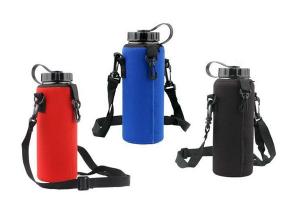 China 1000ml Custom neoprene water bottle holder with adjustable shoulder strap.size is 22cm*8cm, SBR material. on sale