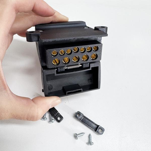 12V Car Trailer Adaptor Plug 12 Pin Female Flat Caravan With ABS And Brass
