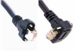 Black CAT 6 SSTP Camera Data Cable / Right Angle Cable M2 Nickel Plated Screw